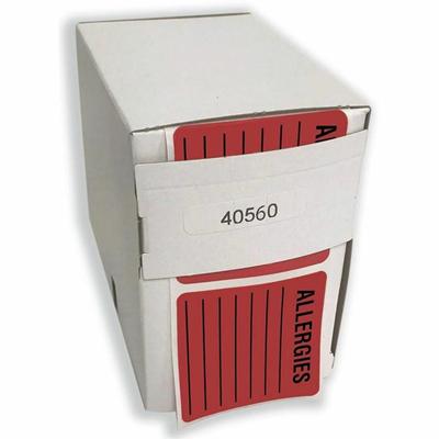 Tabbies Square ALLERGIES Labels - 2" Width x 2" Length - Permanent Adhesive - Square - Fluorescent Red - Self-adhesive - 500 / Roll - 500 / Roll