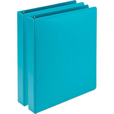 Samsill Earth's Choice Plant-based View Binders - 1" Binder Capacity - Letter - 8 1/2" x 11" Sheet Size - 200 Sheet Capacity - 3 Ring(s) - Fastener(s): Round Ring - Pocket(s): 2, Internal - Chipboard, Polypropylene, Plastic - Turquoise - 1.34 lb - Re