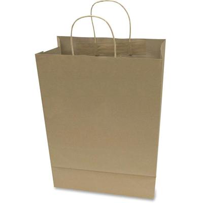 COSCO Premium Large Brown Paper Shopping Bags - 17" Length x 12" Width - Kraft - Paper - Shopping - 1 Box