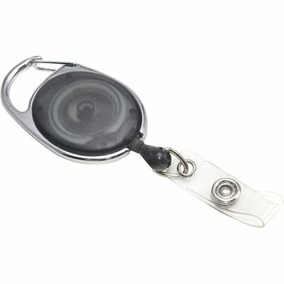 Advantus Retractable Carabiner-Style ID Reel - Extendable, Retractable - Smoke - 1 Pack