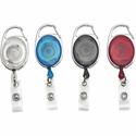 Advantus Retractable Carabiner-Style ID Reel - Extendable, Retractable - Clear, Blue, Smoke, Red - 1 Pack