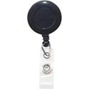 Advantus Swivel-back Clip-on Retractable ID Reel - Nylon, ABS Plastic - Black, Clear - 12 / Pack