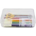 Advantus Clear Pencil Box - External Dimensions: 8.5" Width x 5.5" Depth x 2.5" Height - Hinged Closure - Polypropylene - Clear - For Pen/Pencil - 1 Each
