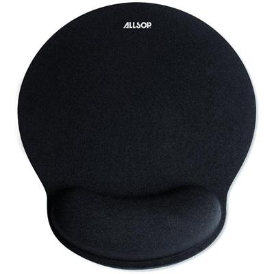 Allsop ComfortFoam Memory Foam Mouse Pad with Wrist Rest - 1" Height x 9" Width x 10" Depth - Black - Memory Foam - Stress Resistant - Mouse - 1 Each