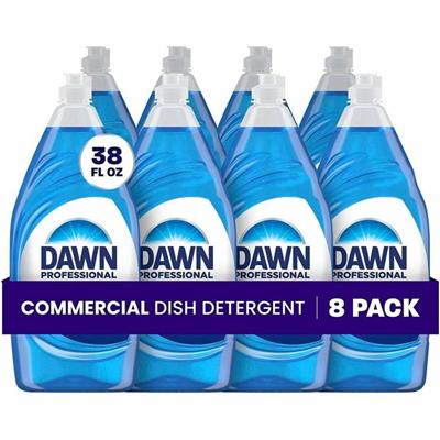 Dawn Manual Dishwashing Liquid - For Pot, Pan - Liquid - 38 fl oz (1.2 quart) - Blue - 8 / Carton