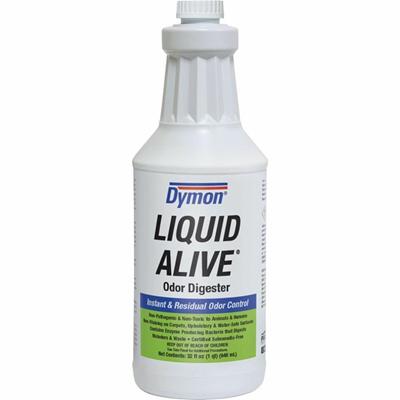 Dymon Liquid Alive Instant Odor Digester - For Multipurpose - 32 fl oz (1 quart) - Recommended For: Odor Remover - Non-toxic - White Bottle - 1 Each