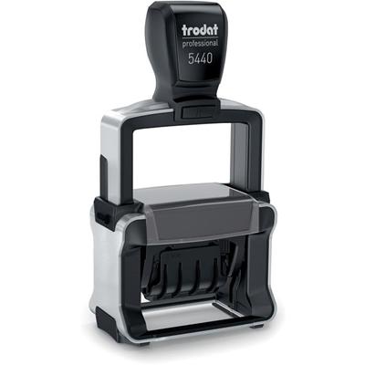 Trodat Professional 5-in-1 Date Stamp - Date Stamp - ENTERED, PAID, FAXED, RECEIVED - 10000 Impression(s) - Blue, Red - Recycled - 1 Each