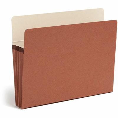 Smead SuperTab Straight Tab Cut Letter Recycled File Pocket - 8 1/2" x 11" - 3 1/2" Expansion - Redrope - Tear Resistant, Reinforced Gusset - 30% Recycled - 25 / Box