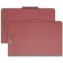 Smead 2/5 Tab Cut Legal Recycled Classification Folder - 8 1/2" x 14" - 2" Expansion - 6 x 2K Fastener(s) - 1" Fastener Capacity, 2" Fastener Capacity - Top Tab Location - Right of Center Tab Position - 2 Divider(s) - 25 pt. - Pressboard - Red - Heav