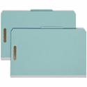 Smead 2/5 Tab Cut Legal Recycled Classification Folder - 8 1/2" x 14" - 2" Expansion - 6 x 2K Fastener(s) - 1" Fastener Capacity, 2" Fastener Capacity - Top Tab Location - Right of Center Tab Position - 2 Divider(s) - 25 pt. - Pressboard - Blue - Hea