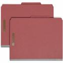 Smead 2/5 Tab Cut Letter Recycled Classification Folder - 8 1/2" x 11" - 2" Expansion - 2 x 2K Fastener(s) - 2" Fastener Capacity - Top Tab Location - Right of Center Tab Position - 2 Divider(s) - 25 pt. - Pressboard - Red - Tear Resistant Gusset - 1