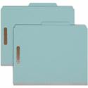 Smead 2/5 Tab Cut Letter Recycled Classification Folder - 8 1/2" x 11" - 2" Expansion - 2 x 2K Fastener(s) - 2" Fastener Capacity - Top Tab Location - Right of Center Tab Position - 2 Divider(s) - 25 pt. - Pressboard - Blue - Tear Resistant Gusset - 
