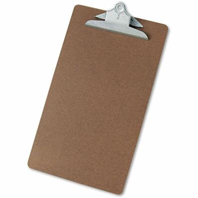 Universal Clipboard - 1.25" Clip Capacity - Storage for Paper, Document, Form - 8 1/2" x 14" Sheet Size - Hardboard - Brown - 1 Each