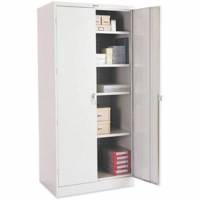Tennsco Storage Cabinet (Unassembled) 2470 - 36" Width x 24" Depth x 78" Height - 5 x Shelf(ves) - 2 x Standard Door(s) - Heavy Duty, Locking Door, Hinged Door, Reinforced, Carrying Handle, Durable, Adjustable Leveler, Rugged, Welded - Light Gray - P