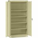 Tennsco Putty Standard Cabinet - 36" Width x 18" Depth x 72" Height - 5 x Shelf(ves) - 2 x Standard Door(s) - Heavy Duty, Adjustable Shelf, Locking Door, Hinged Door, Reinforced, Carrying Handle, Durable - Putty - Powder Coated - Steel - Recycled