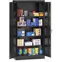 Tennsco Standard Black Storage Cabinet - 36" Width x 18" Depth x 72" Height - 5 x Shelf(ves) - 2 x Standard Door(s) - Heavy Duty, Adjustable Shelf, Locking Door, Hinged Door, Reinforced, Carrying Handle, Durable - Black - Powder Coated - Steel - Recy