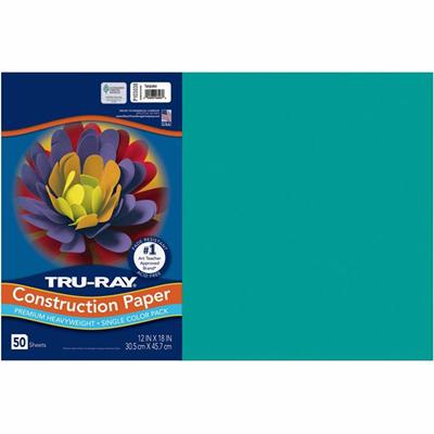 Tru-Ray Construction Paper - Project, Bulletin Board - 18" Width x 12" Length - Turquoise - Sulphite - 1 Pack