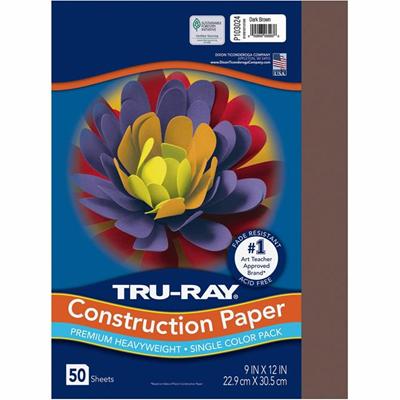 Tru-Ray Construction Paper - Project, Bulletin Board - 12" Width x 9" Length - Dark Brown - Sulphite - 1 Pack