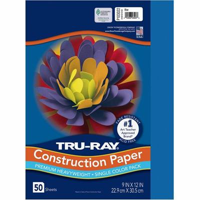 Tru-Ray Construction Paper - Project, Bulletin Board - 12" Width x 9" Length - Blue - Sulphite - 1 Pack