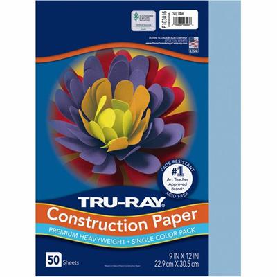 Tru-Ray Construction Paper - Project, Bulletin Board - 12" Width x 9" Length - Sky Blue - Sulphite - 1 Pack
