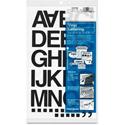 Chartpak Vinyl Helvetica Style Letters/Numbers - Skill Learning: Alphabet, Number - 10 x Numbers, 35 x Capital Letter, Symbols Shape - Self-adhesive - Helvetica Style - 1.50" Height x 12" Length - Black - Vinyl - 1 Pack