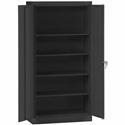 Tennsco Storage Cabinet (Unassembled) 2470 - 36" Width x 24" Depth x 78" Height - 5 x Shelf(ves) - 2 x Standard Door(s) - Heavy Duty, Locking Door, Hinged Door, Reinforced, Carrying Handle, Durable, Adjustable Leveler, Rugged, Welded - Black - Powder