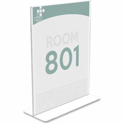 Deflecto Superior Image Double-Sided Sign Holder - Support 8.50" x 11" Media - Plastic - Clear - 1 Each