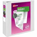 Avery&reg; Durable View 3 Ring Binder - 4" Binder Capacity - Letter - 8 1/2" x 11" Sheet Size - 780 Sheet Capacity - 3 Ring(s) - Fastener(s): D-Ring - Pocket(s): 4, Internal - Polypropylene - White - Recycled - Durable, Easy Insert Spine, Exposed Riv
