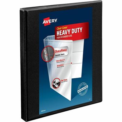 Avery Heavy-Duty View Binder, 0.5" Slant Rings, Black (05233) - Avery&reg; Nonstick Heavy-Duty View 3 Ring Binder, 0.5" Slant Rings, 1 Black Binder (05233)