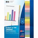 Avery&reg; Tabbed Sheet Protectors - 10 x Sheet Capacity - For Letter 8 1/2" x 11" Sheet - 3 x Holes - Ring Binder - Top Loading - Clear - Polypropylene - 8 / Set