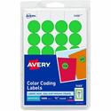 Avery&reg; Removable Color-Coding Labels - 3/4" Diameter - Removable Adhesive - Round - Laser - Matte - Neon Green - Paper - 24 / Sheet - 42 Total Sheets - 1008 Total Label(s) - 1 Pack