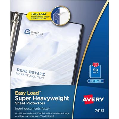 Avery&reg; Super-Heavyweight Sheet Protectors - 10 x Sheet Capacity - For Letter 8 1/2" x 11" Sheet - 3 x Holes - Ring Binder - Top Loading - Clear - Polypropylene - 50 / Box
