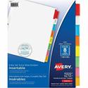 Avery&reg; Big Tab Insertable Extra-Wide Dividers - 8 x Divider(s) - 8 Tab(s) - 8 - 8 Tab(s)/Set - 9.3" Divider Width x 11.12" Divider Length - 3 Hole Punched - White Paper Divider - Multicolor Paper Tab(s) - 20% - Hole-punched, Insertable, Reinforce