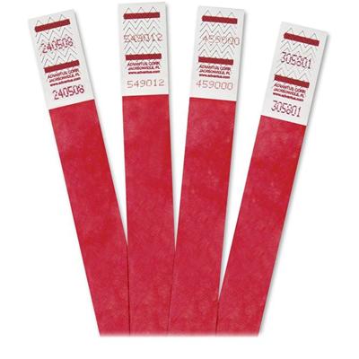 Advantus Tyvek Wristbands - 3/4" Width x 9 3/4" Length - Rectangle - Red - Tyvek - Tear Resistant, Adhesive Closure - 500 / Pack