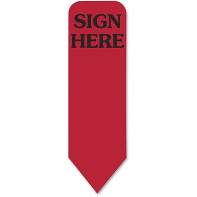 Redi-Tag Sign Here Reversible Red Refill Rolls - 720 - 1 7/8" Flag/Note Width x 9/16" Flag/Note Length - Arrow - SIGN HERE - Red - Removable - 120/Roll - 6 / Box