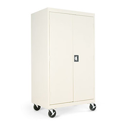 Assembled Mobile Storage Cabinet, with Adjustable Shelves 36w x 24d x 66h, Putty