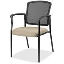 Lorell Mesh Back Stackable Guest Chair - Shire Travertine Seat Color - Black Frame Color - 1 Each