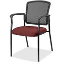 Lorell Mesh Back Stackable Guest Chair - Fuse Carmine Seat Color - Black Frame Color - 1 Each
