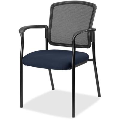 Lorell Mesh Back Stackable Guest Chair - Forte Cadet Seat Color - Black Frame Color - 1 Each