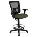 Lorell Mesh Back Drafting Stool - Perfection Olive Green Seat Color - Black Frame Color - 1 Each