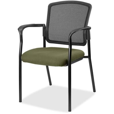 Lorell Mesh Back Stackable Guest Chair - Expo Leaf Seat Color - Black Frame Color - 1 Each