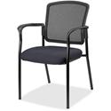 Lorell Mesh Back Stackable Guest Chair - Fuse Azurean Seat Color - Black Frame Color - 1 Each