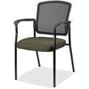 Lorell Mesh Back Stackable Guest Chair - Canyon Fern Seat Color - Vinyl Seat Material - Black Back Color - Mesh Back Material - Black Frame Color - Powder Coated Steel Frame Material - Four-legged Base - Armrest - 1 Each