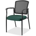 Lorell Mesh Back Stackable Guest Chair - Forte Chive Seat Color - Black Frame Color - 1 Each