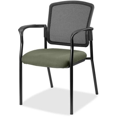 Lorell Mesh Back Stackable Guest Chair - Shire Sage Seat Color - Black Frame Color - 1 Each