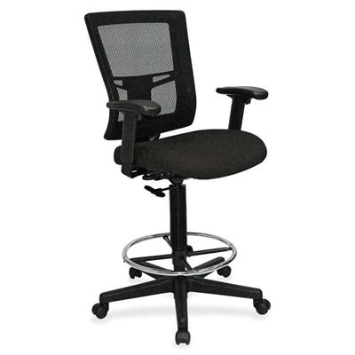 Lorell Mesh Back Drafting Stool - Perfection Black Seat Color - Black Frame Color - 1 Each