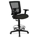 Lorell Mesh Back Drafting Stool - Perfection Black Seat Color - Black Frame Color - 1 Each