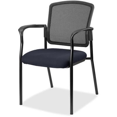 Lorell Mesh Back Stackable Guest Chair - Perfection Navy Seat Color - Black Frame Color - 1 Each