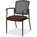 Lorell Mesh Back Stackable Guest Chair - Forte Fudge Seat Color - Black Frame Color - 1 Each