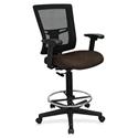 Lorell Mesh Back Drafting Stool - Forte Fudge Seat Color - Black Frame Color - 1 Each